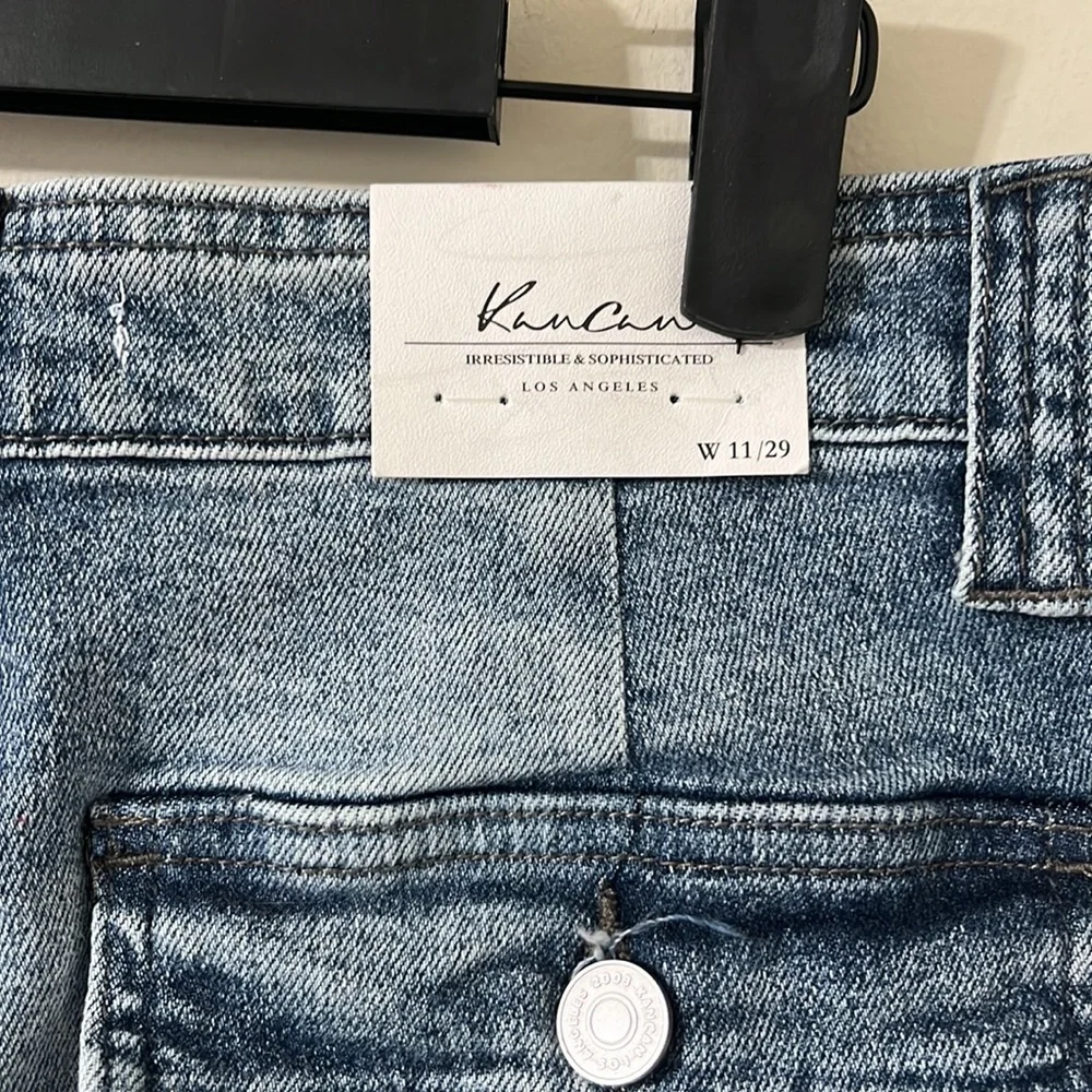 NWT Kancan Avery Straight Leg High Rise Cargo Jeans Dark Wash Size 29 - Picture 8 of 12
